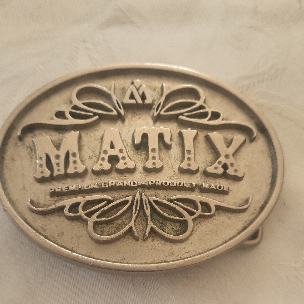 Matix Embossed Silver Belt Buckle
